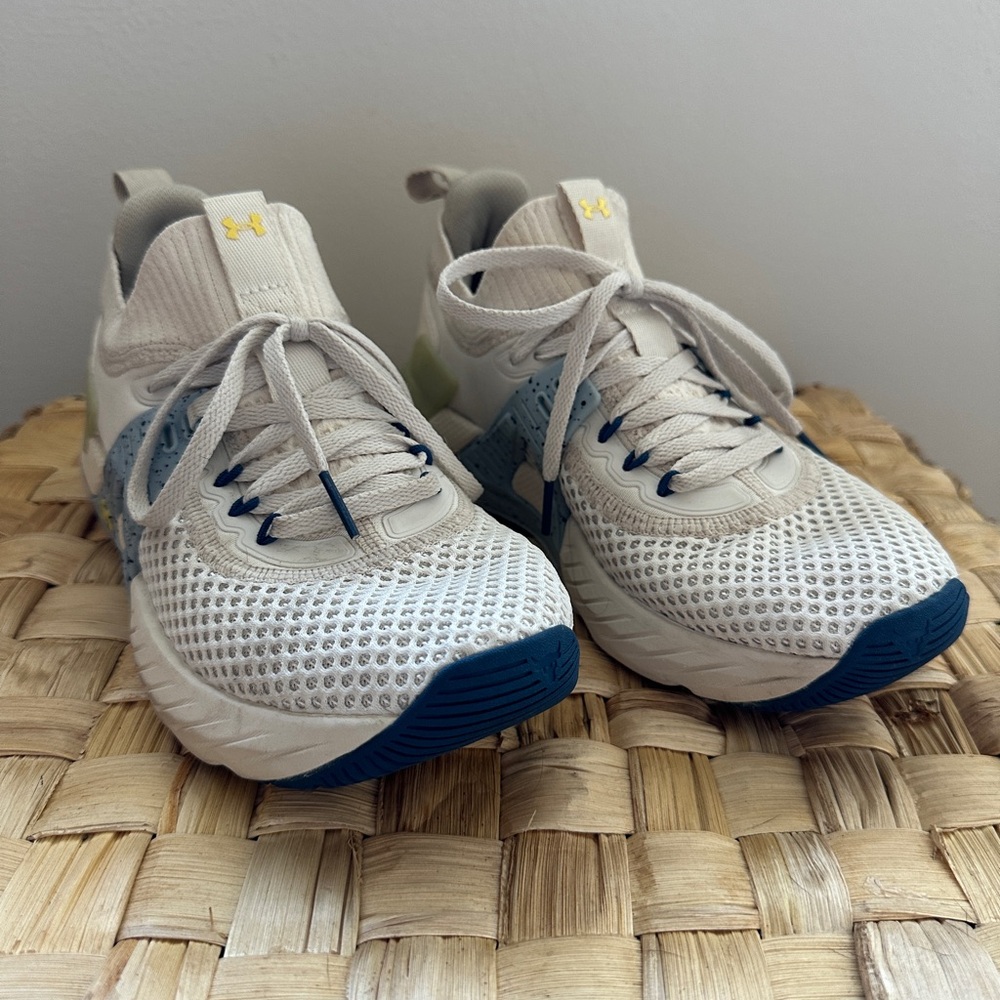 Under Armour White and Blue Sneakers